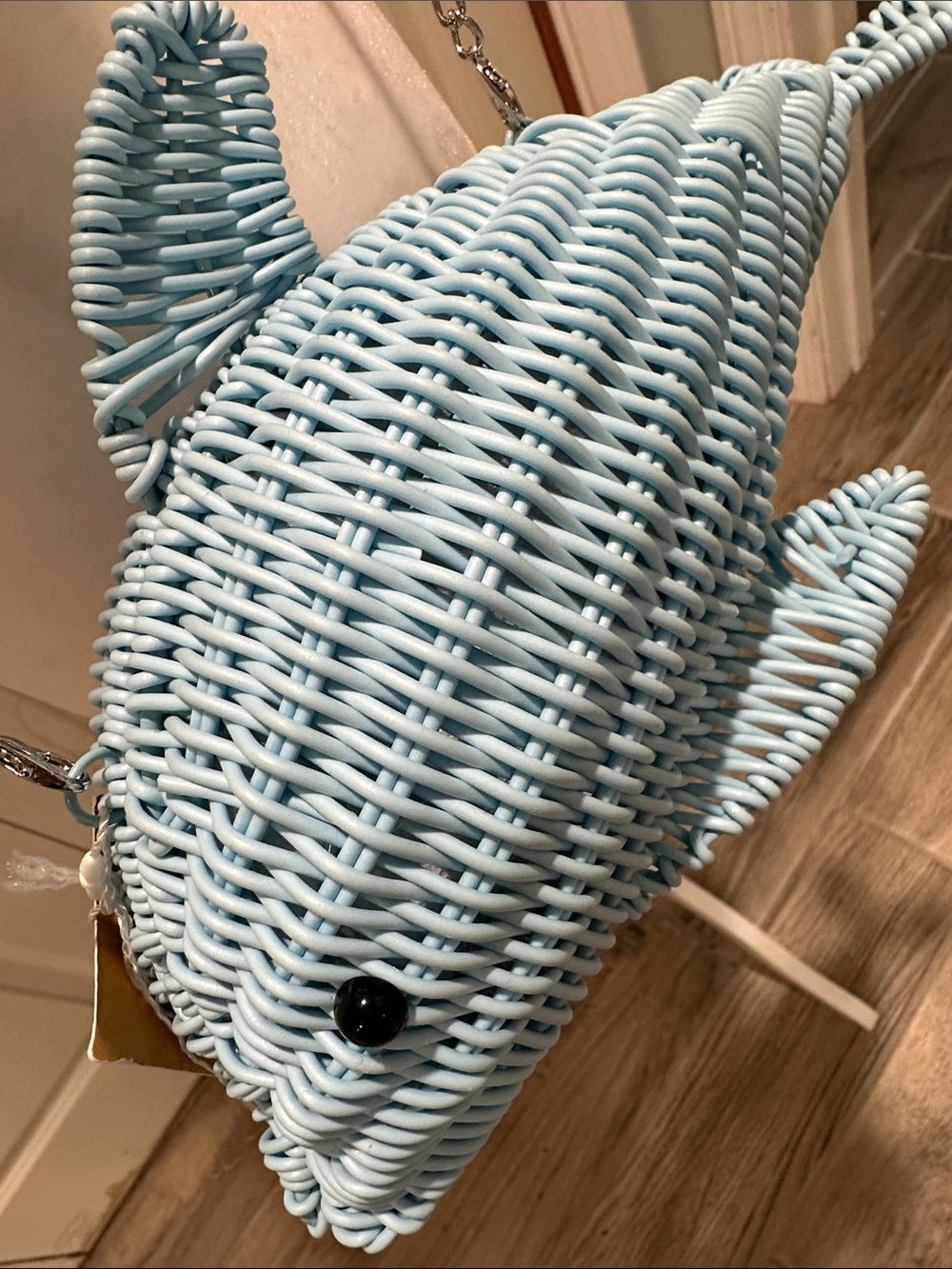 Tommy Bahama Light Blue Woven Dolphin Crossbody Bag - Picture 5 of 12